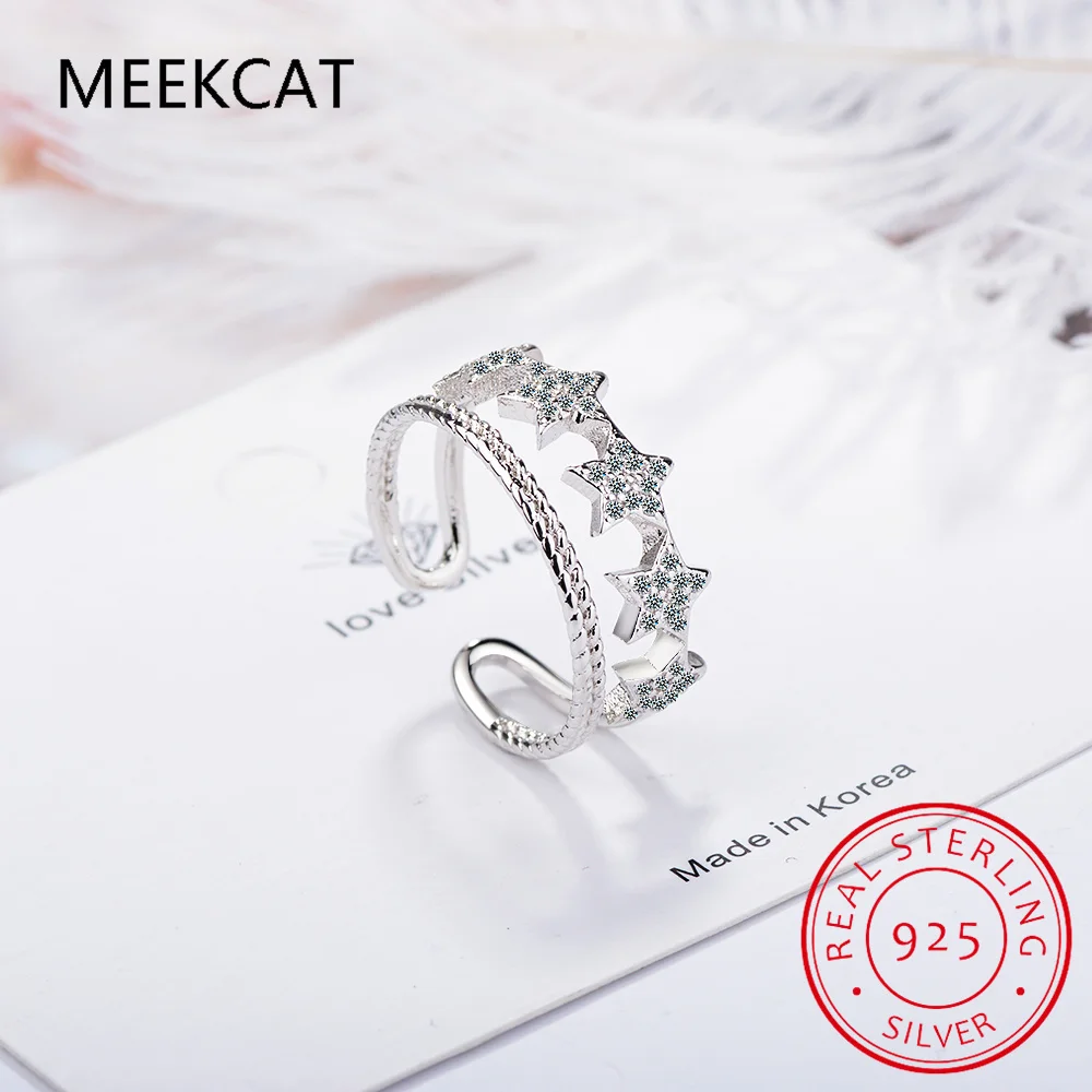 ГОРЯЧАЯ ПРОДАЖА кольцо со звездой из натурального серебра 925 пробы для женщин