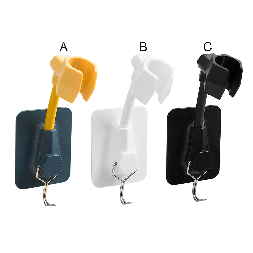 

Держатель для душевой лейки, клейкий кронштейн для душевой лейки, 360 дюйма, регулируемая настенная полка для ванной комнаты с крючком