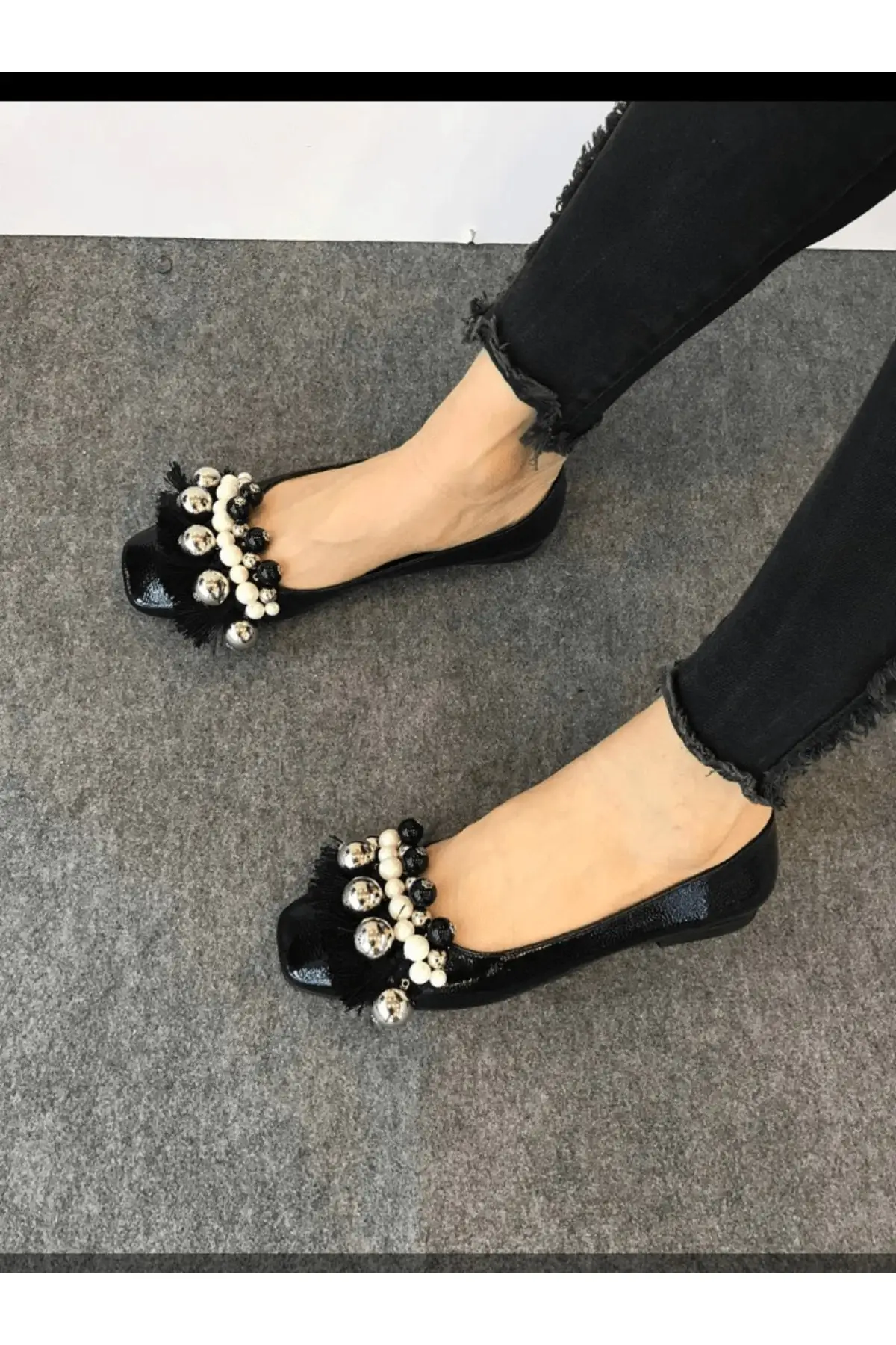 

Women Flats Shoes Pearl Top Ballet Fashion Flats For Ladies Casual Shoes Elegant Flat Footwear Summer Ladies Shoes