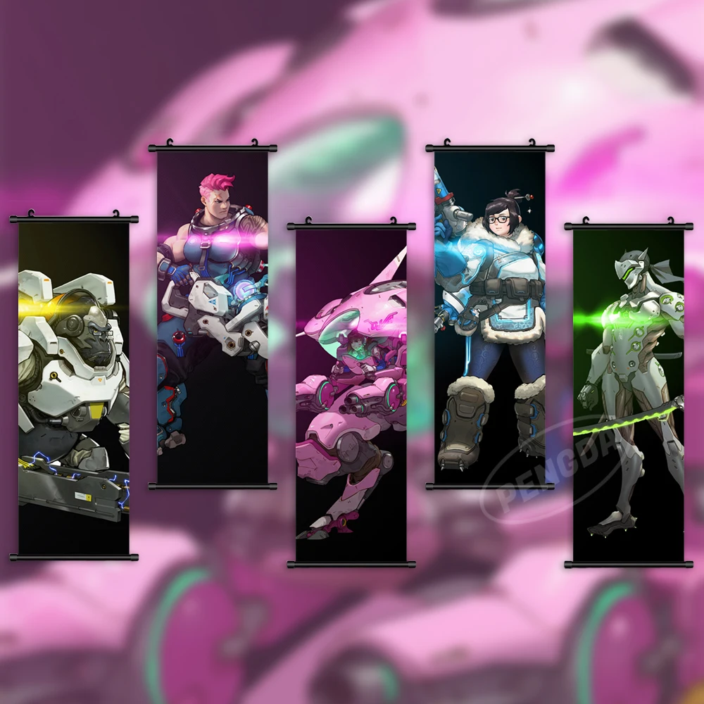 Картина Overwatch, плакат JunkRat, настенное искусство, изображения симметры, картина Roadhog, холст Winston, Висячие игры, свитки, домашний декор, подарок Картина Overwatch, плакат JunkRat, настенное искусство, изображения симметры, картина Roadhog, холст Winston, Висячие игры, свитки, домашний декор, подарок