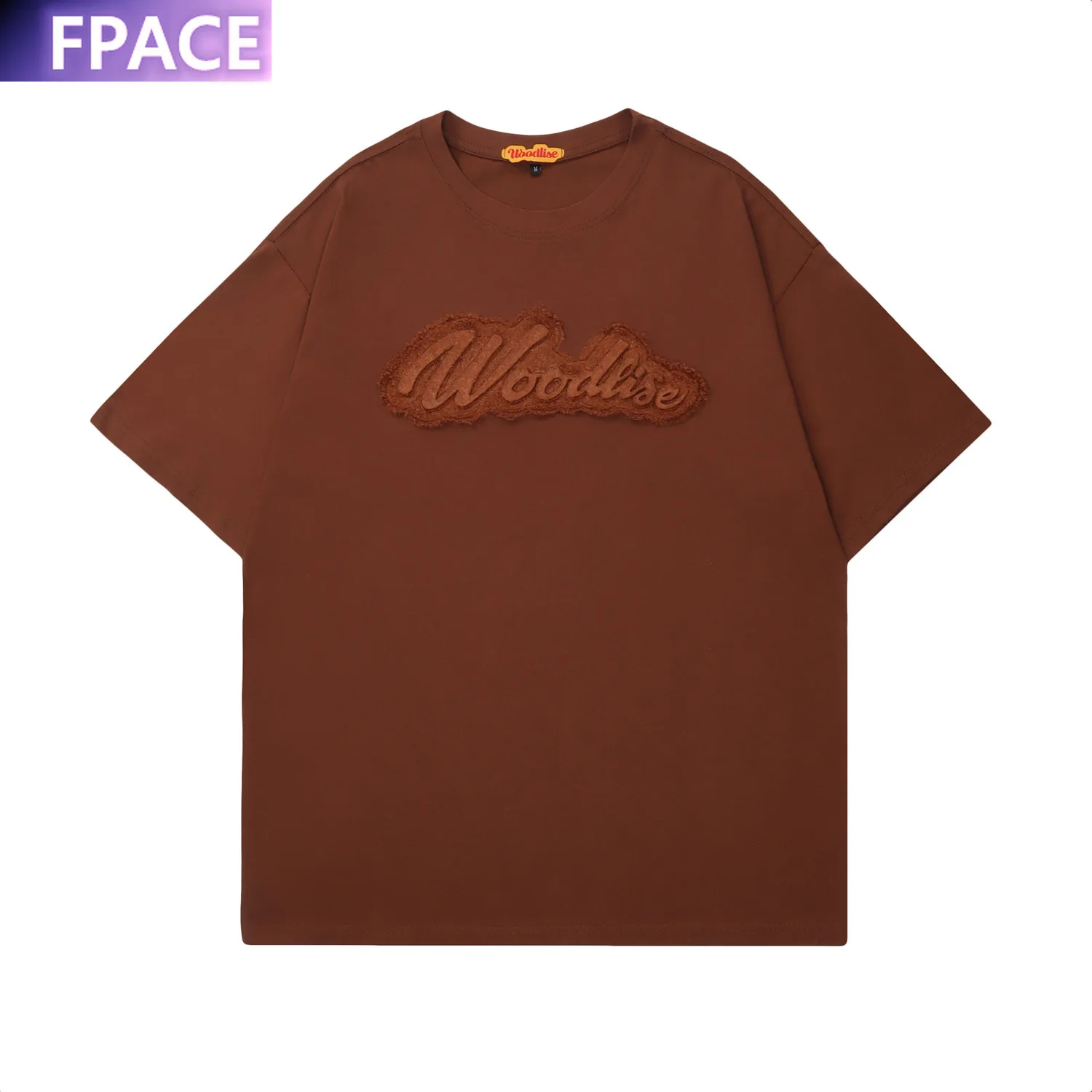 

Designer Original Neutral Men's and Women's Street Tide Brand Patch Logo Retro Alphabet Short-Sleeved T-shirt Clothing Oversized