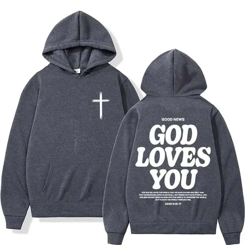 Толстовка С 3D Принтом В Стиле Библии God Love You Флисовая Ретро Для Мужчин И Женщин