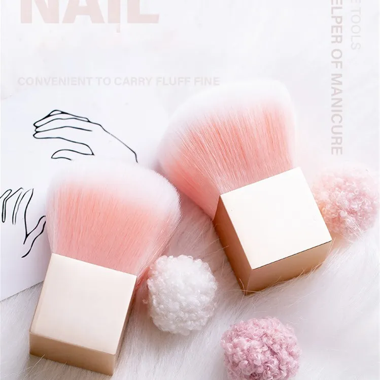 

NOQ 1pcs Metal Nail Dust Removing Brush Nail Art Soft Remove Cleaning Brushes For Manicure Pedicure Design Nail Tools