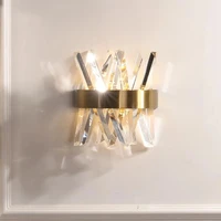 crystal wall light fixture bedroom beside gold wall lamps ac 90 260v bathroom led wall sconcecd