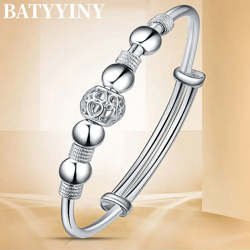 

New Korean Fashion 925 Sterling Silver Lucky beads Bangles For Women Bracelets Luxury Designer Party Wedding Jewelry Gifts