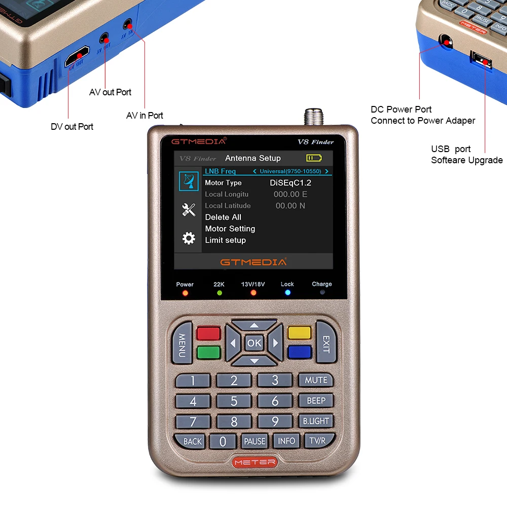 

GTmedia V8 Finder DVB-S2/S2X Satellite Meter Satellite Finder satfinder better than freesat v8 finder SATLINK WS-6906 6916 6950