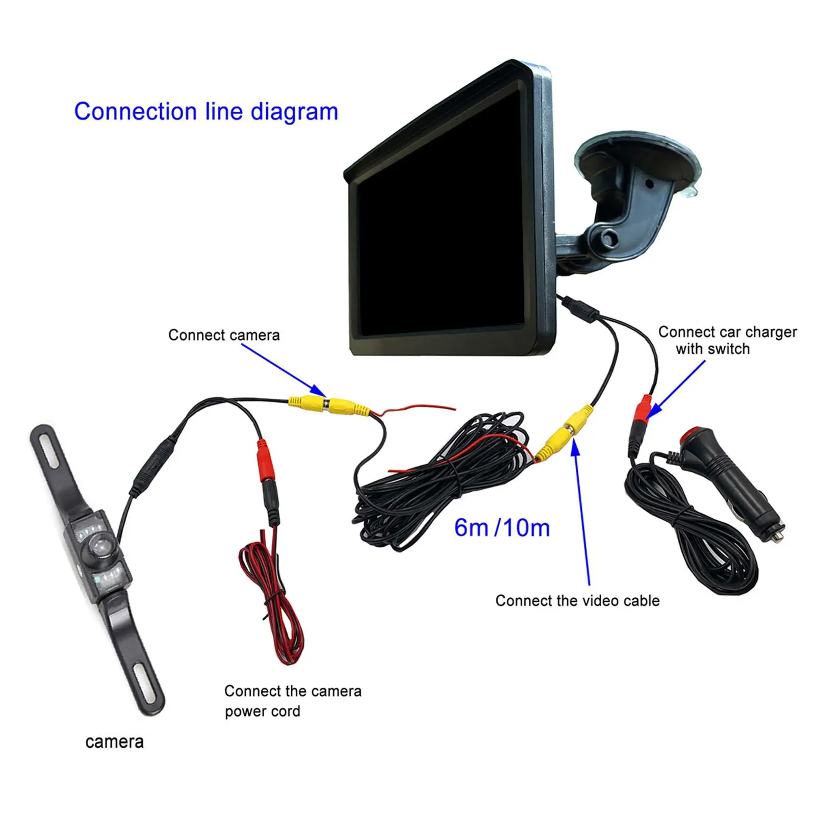 

7-дюймовый монитор заднего вида, камера с длинной пластиной для автомобилей, внедорожников, домов на колесах