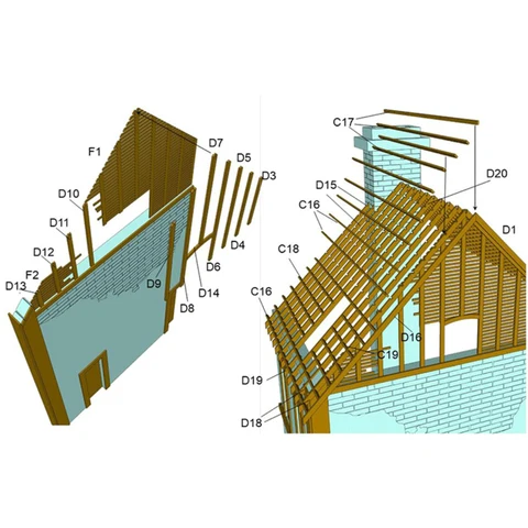 Деревянные модели руин дома MagiDeal 1/35