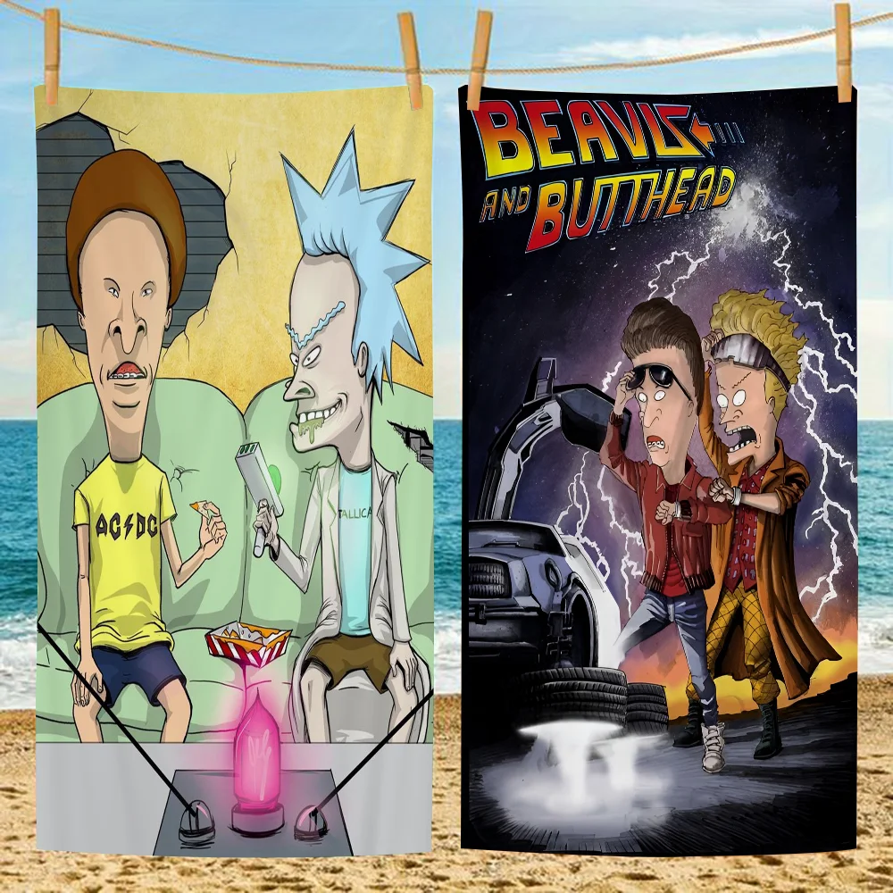 Пляжное полотенце из микрофибры с принтом аниме Beavis и Butthead мягкое абсорбирующее
