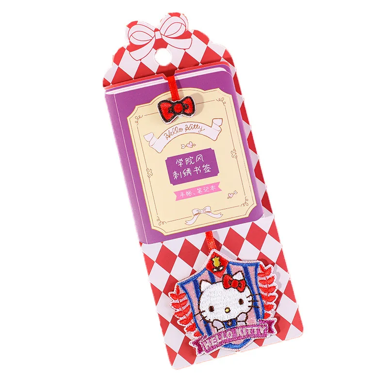 

New Sanrio Hellokitty Melody Kuromi Cinnamoroll Embroidery Bookmark Diy Primary Students Creative Cultural Card Set Hand Account