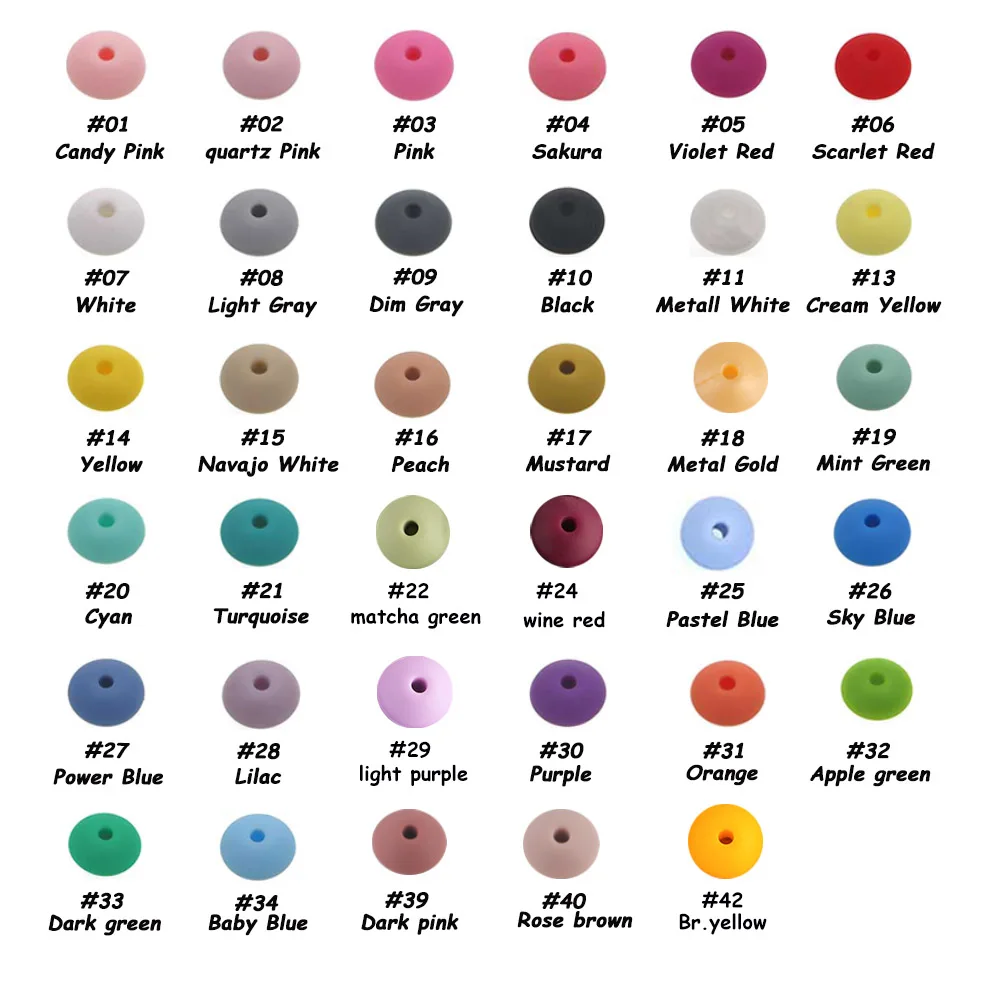 Kovict 300/500/1000pcs 12mm Silicone Lentil Beads For Jewelry Making DIY Pacifier Chain Necklace Accessories