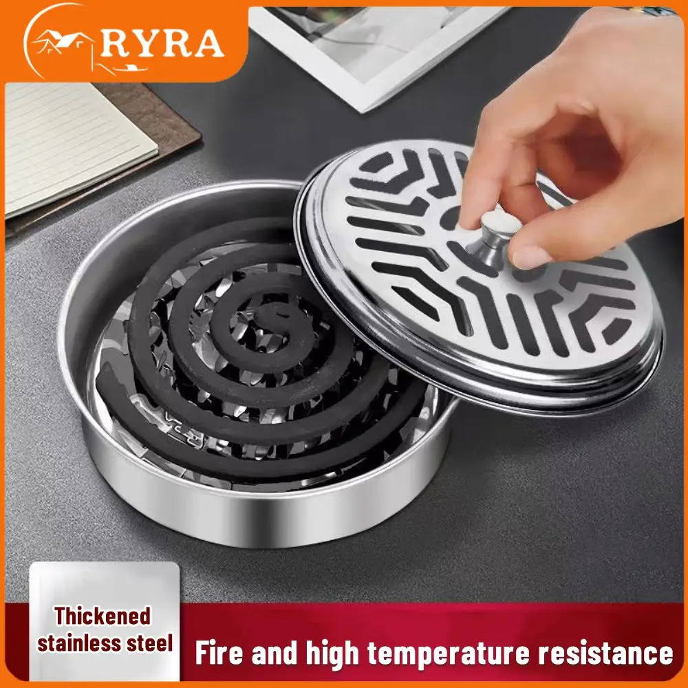 

Stainless Steel Mosquito Coil Prevent Scalding Multifunctional Mosquito-repellent Incense Large Capacity Household Ashtray