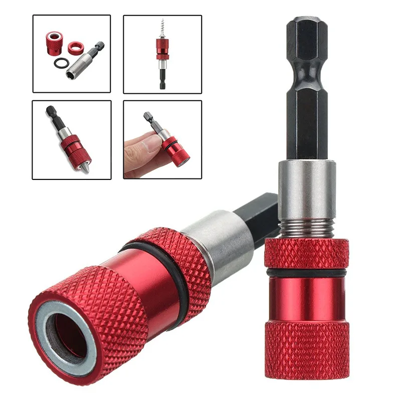 1/4 Inch Hex Magnetic Screw Drill Tip Quick Locking Bit Holder Scewdriver Tool Guide Extension Rod Wood Tools | Инструменты