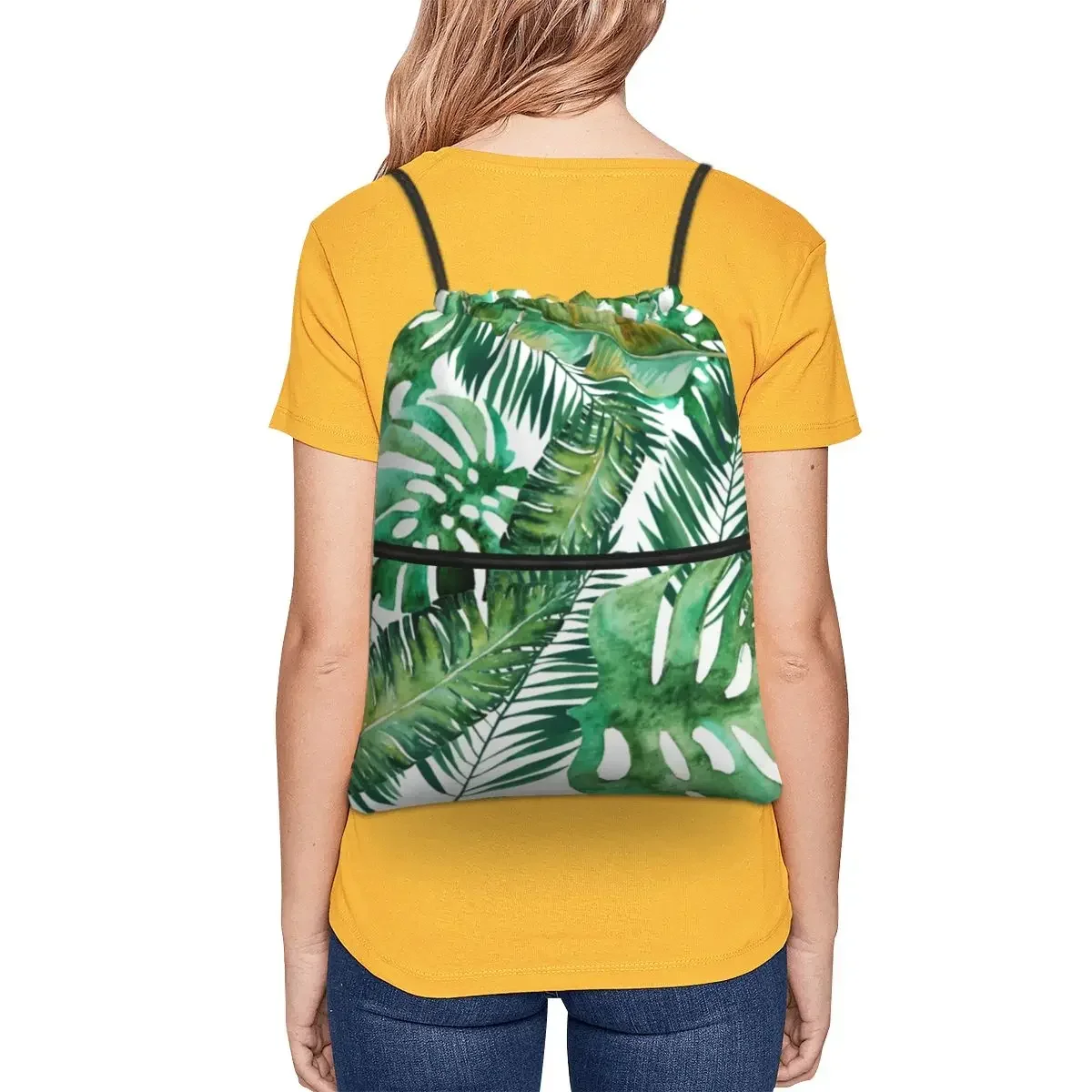 Портативные рюкзаки Monstera Banana Palm Leaf сумка на шнурке повседневные карманные сумки