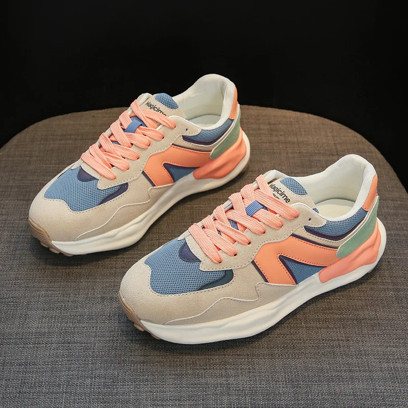 

Spring/Autumn New fashion Sneakers Women Soft Leather White Shoes Lace-Up Flats Shoes Woman Designer Sneakers High Quality