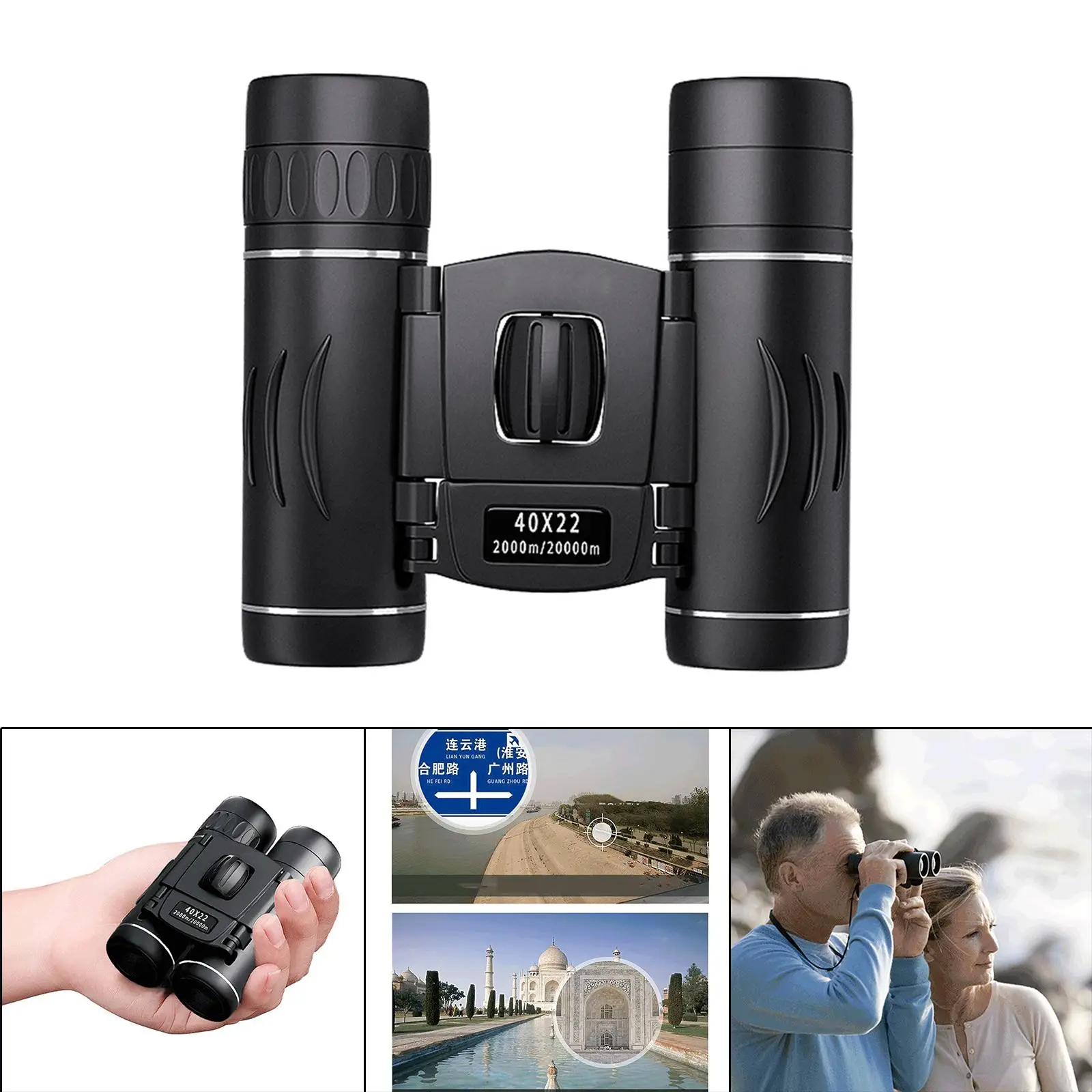 

40x22 HD Binoculars Mini Telescope Folding High-Resolution for Travel Adults