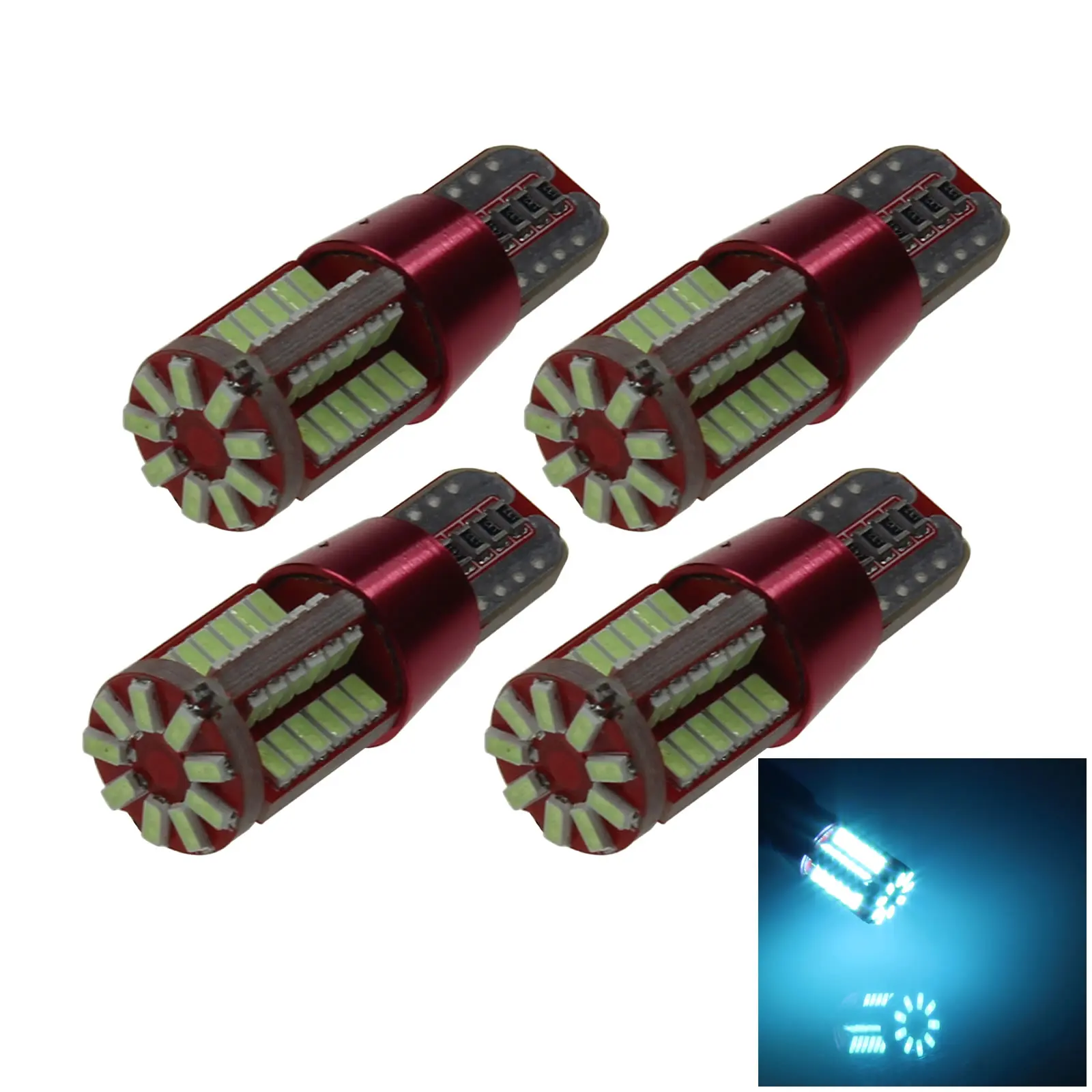 4 шт. Автомобильные светодиодные лампы T10 W5W на крышу 57 излучателей