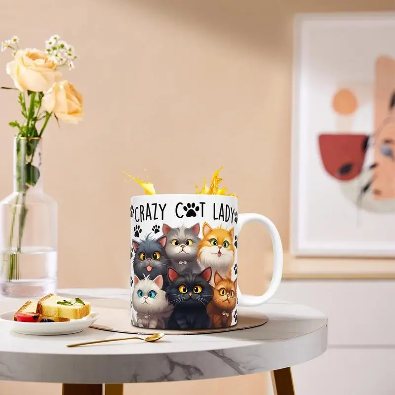 Кружка с милым котом кофейная чашка милыми мультяшными котятами забавная 11 унций