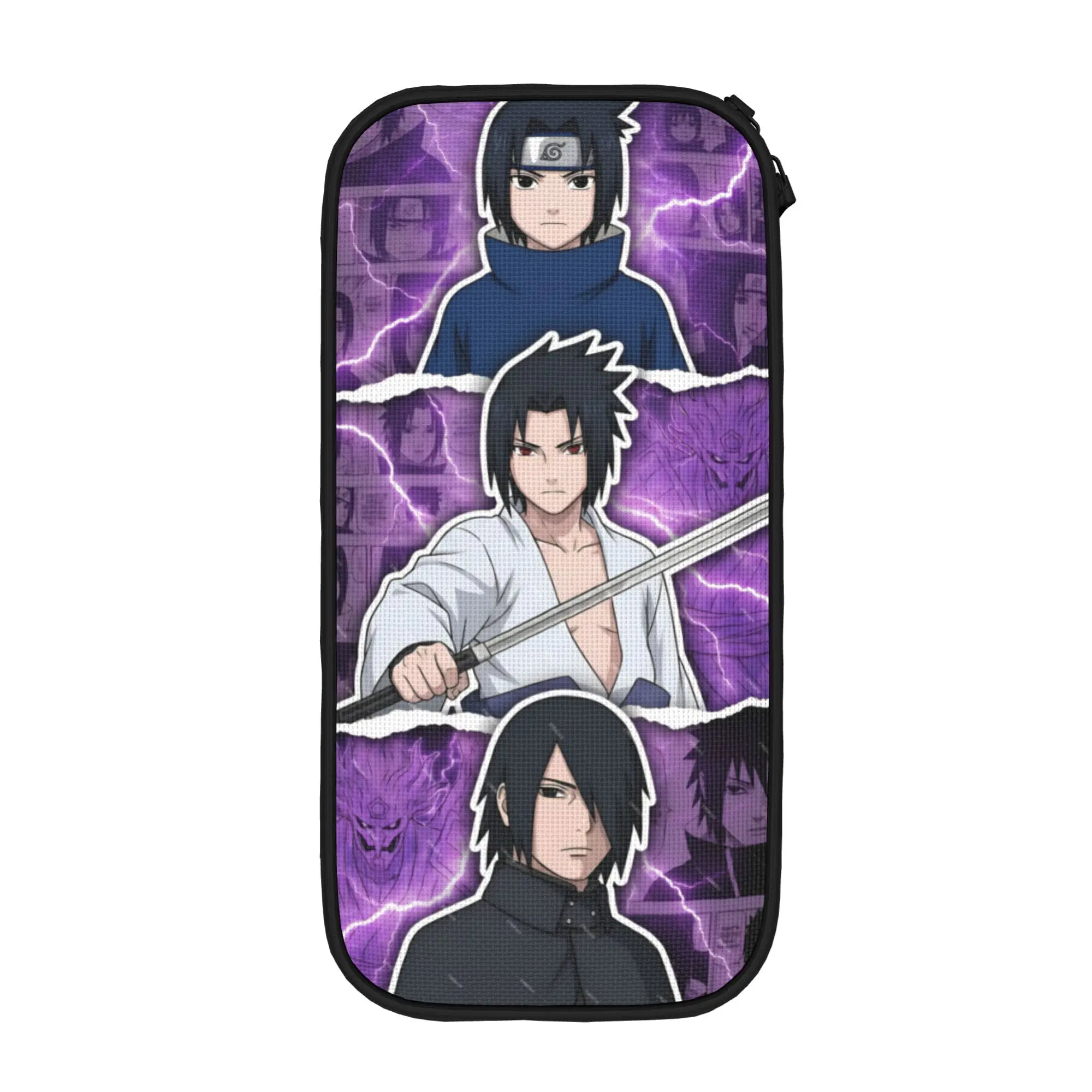 Фото Пенал для карандашей Custom U-Uchihaes Sasuke Hot Comic Japan Kawaii, большой вместимости, для девочек и мальчиков, в стиле манга, для школьников №2
