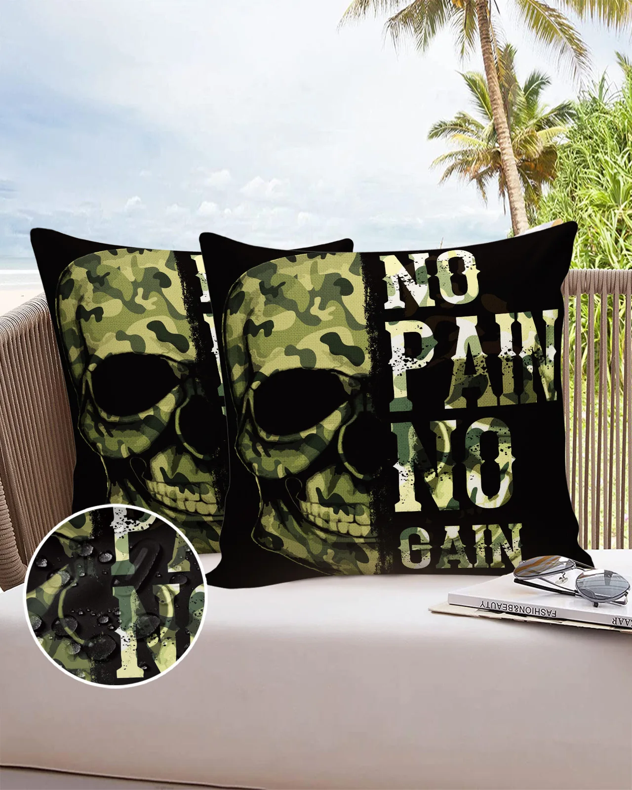 

Комплект наволочек с зеленым черепом, 2/4 шт.