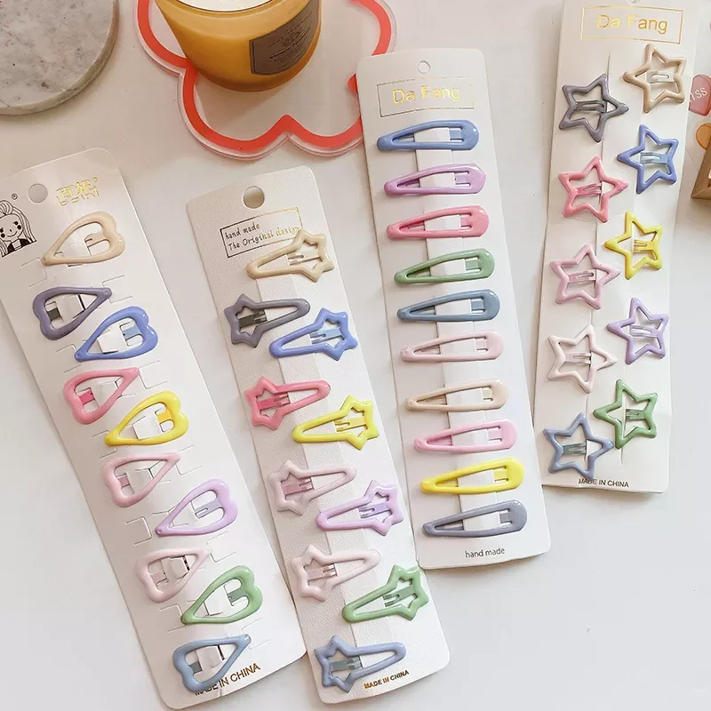 

Cute Cartoon Heart Metal Candy Color Baby BB Clips Hairpins Hair Clip for Girls Kids Headwear Children Hair Accessories