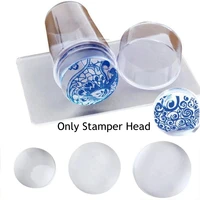 5pcs nail seal stamp head clear jelly silicone refill head transfer stamper for nail polish print french nails manicuring tool