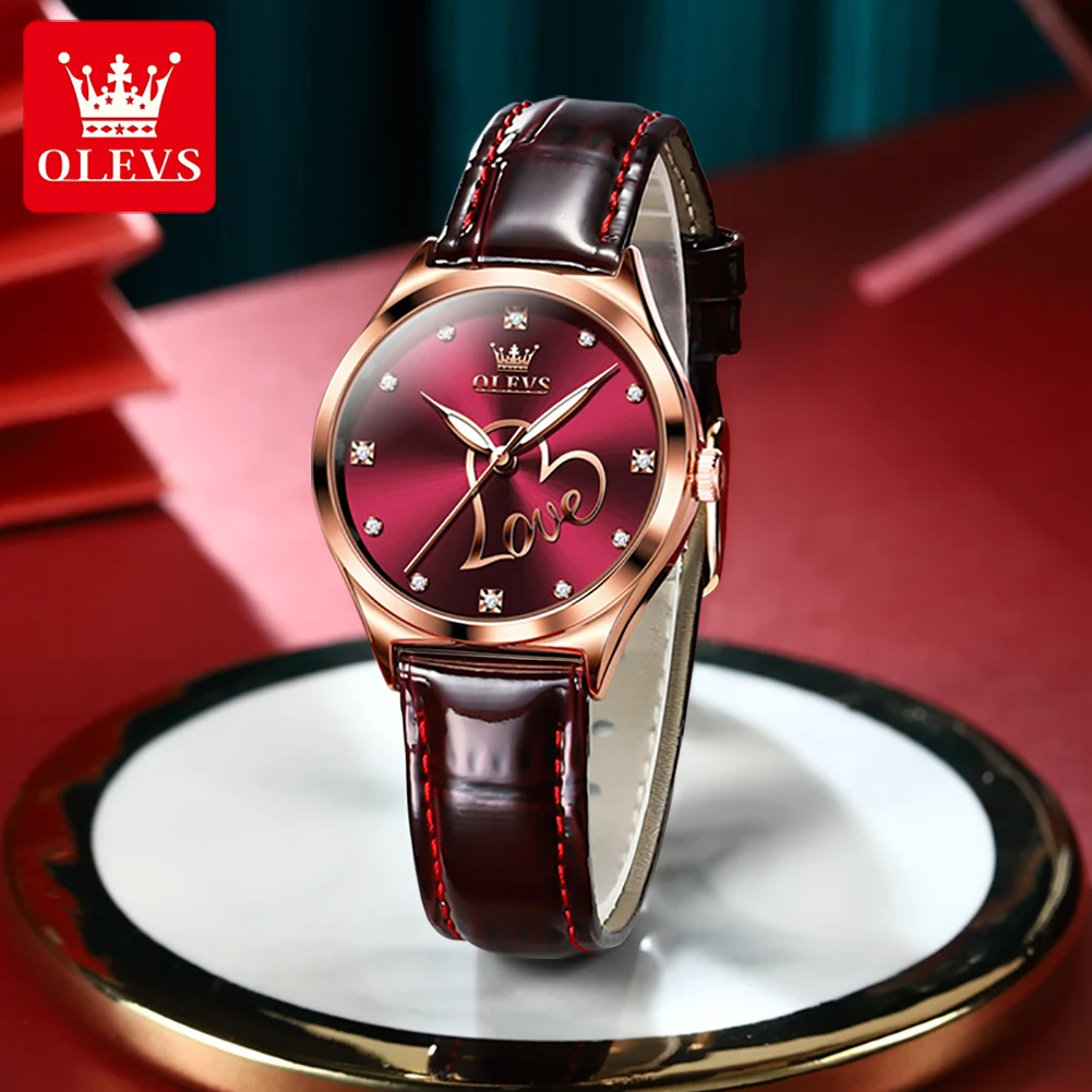 OLEVS Exquisite Ladies Watch Luxury Fashion Ultra-thin Leather Belt Waterproof Luminous Quartz Women Wristwatch Female Clocks