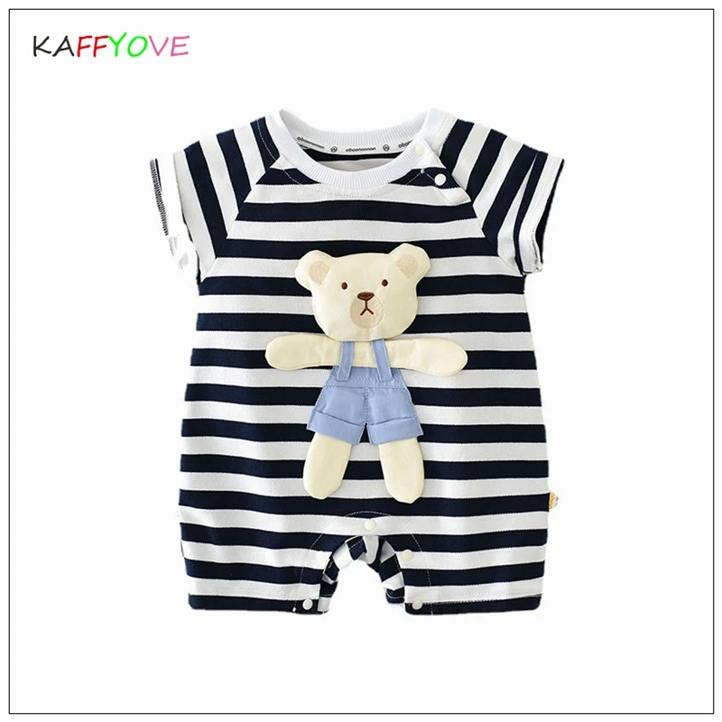 

Baby Rompers Short Sleeve Cartoon Newborn 0-24M Infantil 2023 Summer Toddler Bear Birthday Party 100% Cotton Boy Girl Jumpsuit