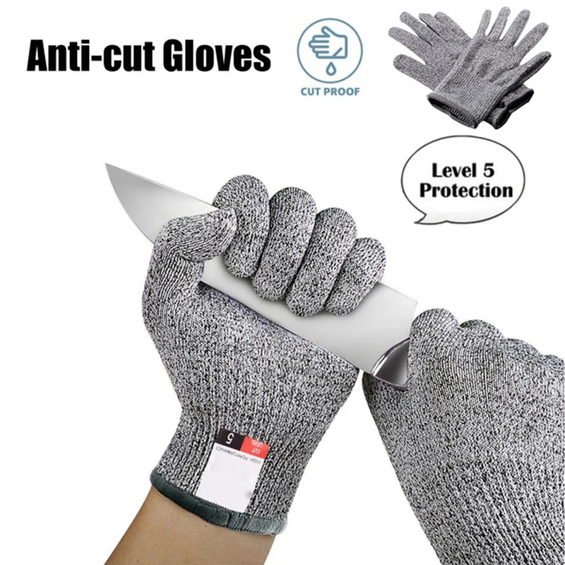 

Anti Cut Proof Gloves Level 5 Safety Work Multifunction Protection High-strength Wear-resistant HPPE Glove Hemp Gray Finger Cots