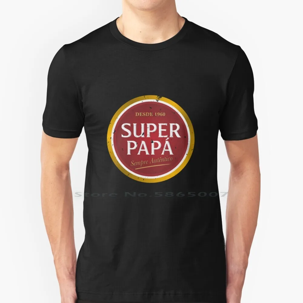 Футболка с надписью Super Papa Bock подарок папе в Португалии 100% хлопок португальский