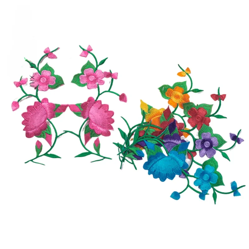 20 пар/партия шикарные патчи с вышивкой в виде листьев пиона