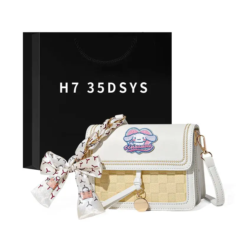 

Cinnamoroll Anime Sanrio Kawaii Small Square Bag Kuromi Cute Cartoon Shoulder Crossbody Bag Girly Heart Toys Gifts for Girls