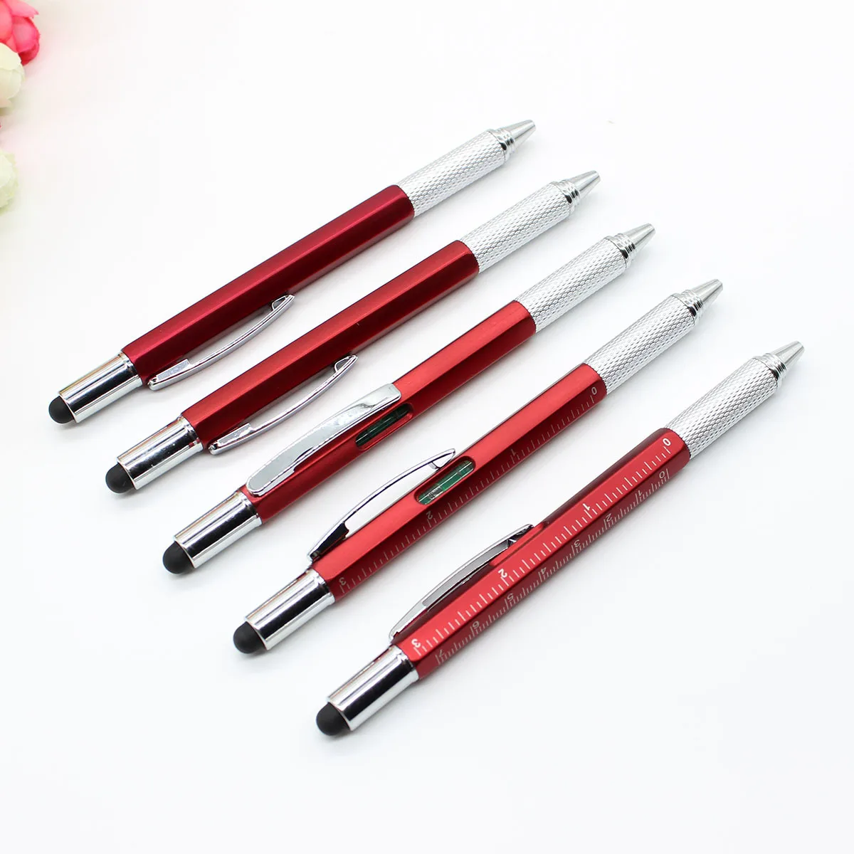 

Многофункциональная шариковая ручка 7 в 1 с современным ручным инструментом, измерительная техническая линейка, отвертка, стилус для сенсорного экрана, уровень