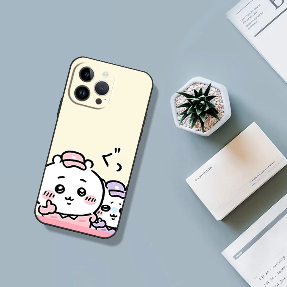 Cute C-Chii K-Kawa Catroon Phone Case For Samsung A03 A04 A05 S A13 A14 A22 A34 A53 4G5G S22 S23 ULTRA Black Soft Silicone Cover