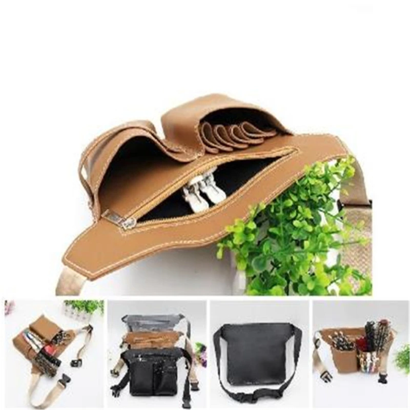 

PU Leather Rivet Hair Scissor Bag Clips Bag Hairdressing Barber Scissor Holster Pouch Holder Case with Waist Shoulder Belt HOT