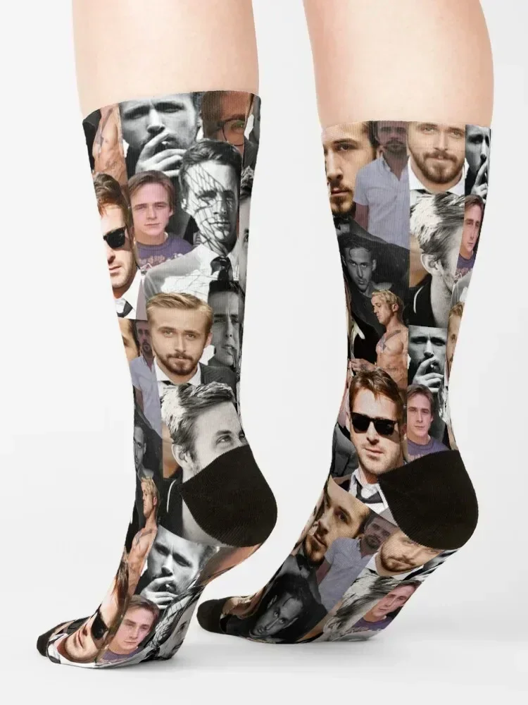 Носки с коллажем Ryan Gosling мужские носки в стиле ретро женские люксового бренда