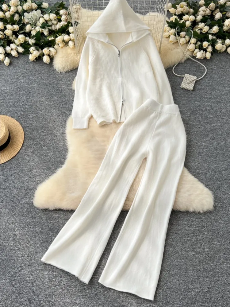 Женский вязаный свитер брючные костюмы зимняя мода корейские блузки топы и