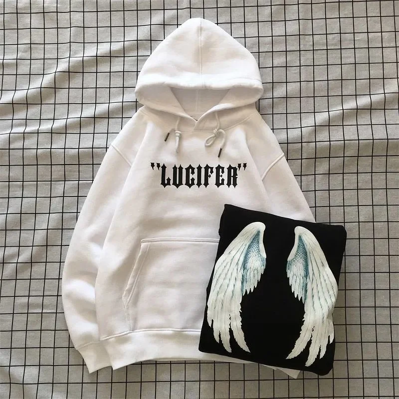 

Autumn and winter men's hooded Plush thickened sweater ins handsome coat couple's autumn thin sweater women