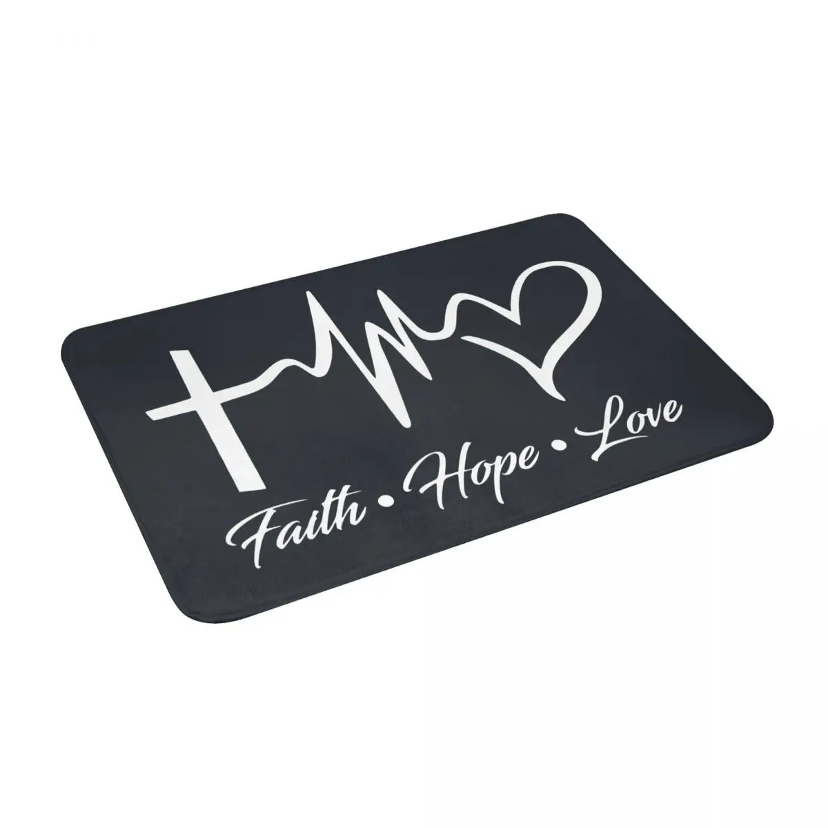 

Faith Hope Love 24" X 16" Non Slip Absorbent Memory Foam Bath Mat for Home Decor/Kitchen/Entry/Living Room