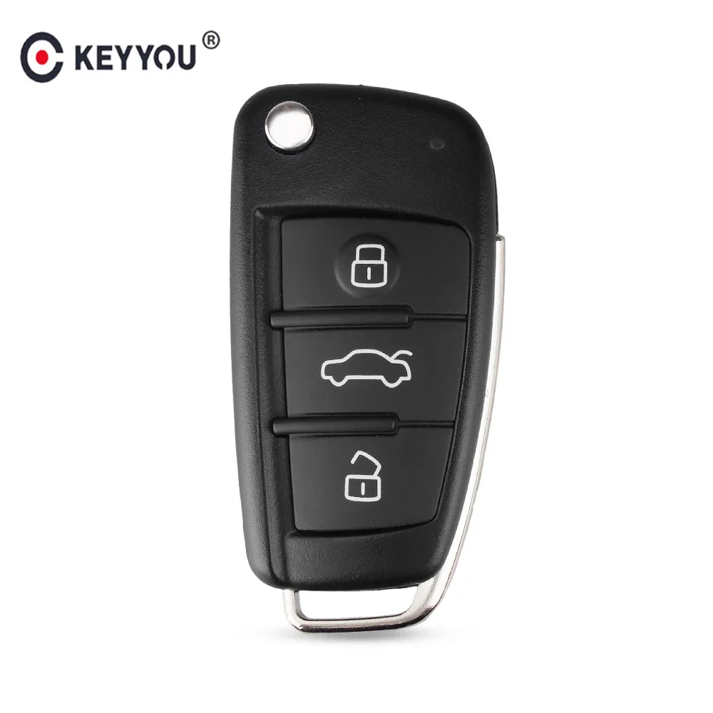 

Складной чехол-брелок KEYYOU с 3 кнопками для Audi A6L Q7 A2 A3 A4 A6 A6L A8 TT 2008 2009 2010 2011
