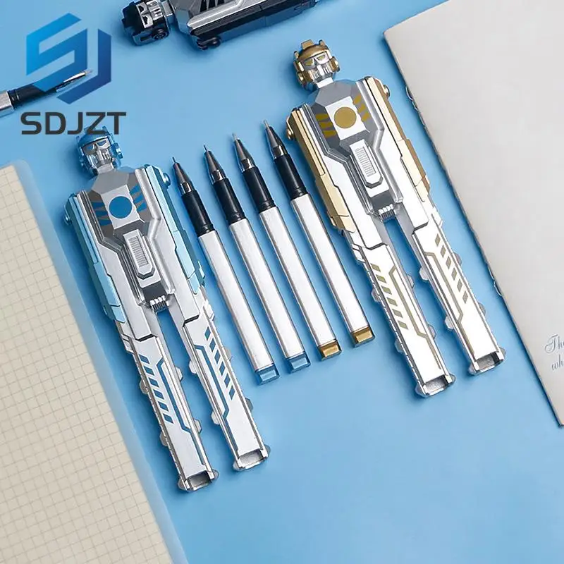 

Creative Deformation Robot Shape Gel Pen 0.5mm Boy Black Ink Gel Pen Detachable Diary Writing Exam Learning Office Supplies Gift