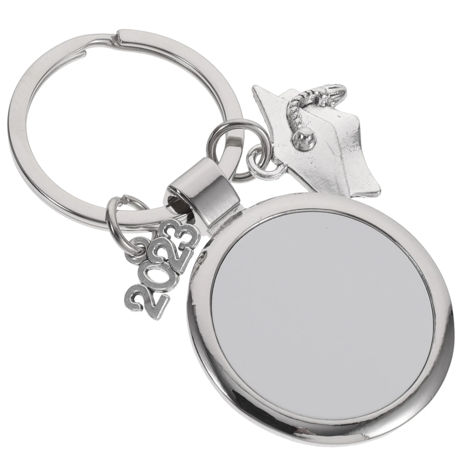 

Sublimation Keychains Metal Key Ring Key Hanging Decor Metal Keychain Graduation Season Keychain Photo Heat Transfer Keychain