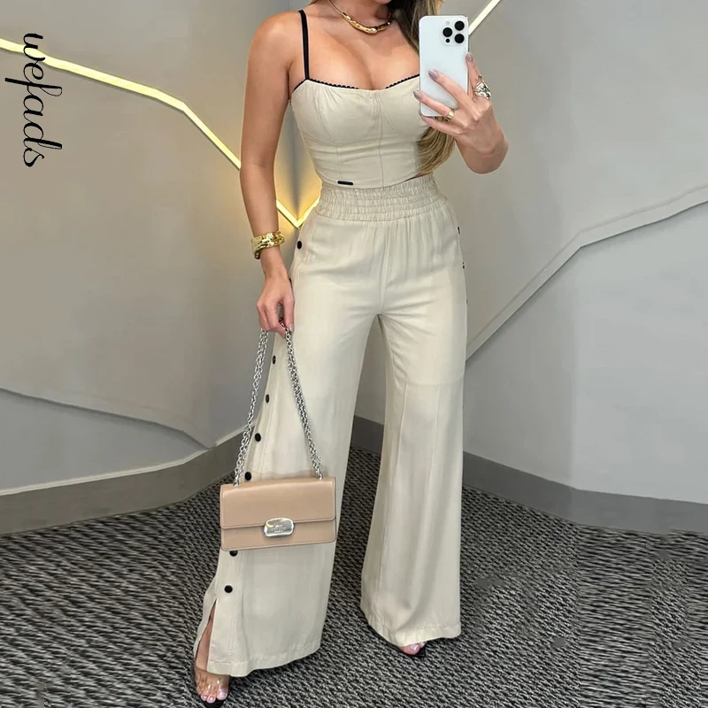 Wefads комплект из двух предметов женская одежда модный однотонный пуловер без