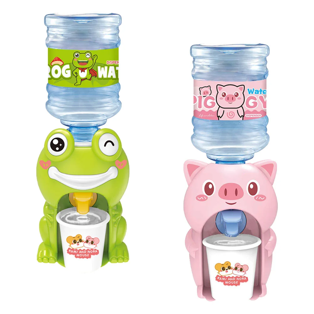 

2 Pcs Water Dispenser Toy Fountain Kids Miniature Dollhouse Beverage Machine Toys Cartoon Plastic Gift Child Girls' Accessories
