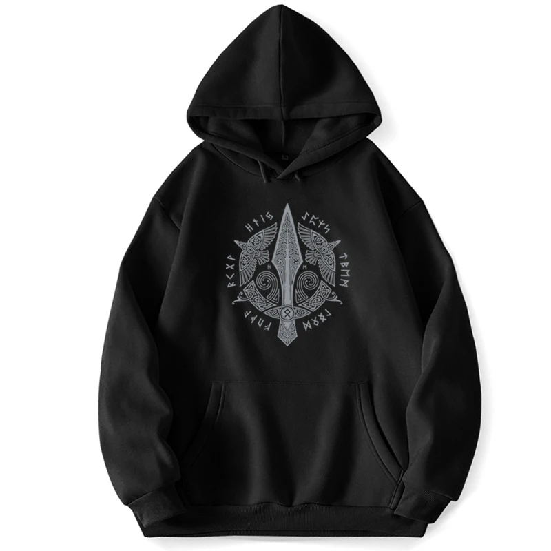 

Hoodies For Men Jumper Vikings Viking Odin Valhalla Hooded Hoodie Sweatshirts Clothes Trapstar Pocket Spring Autumn Pullovers