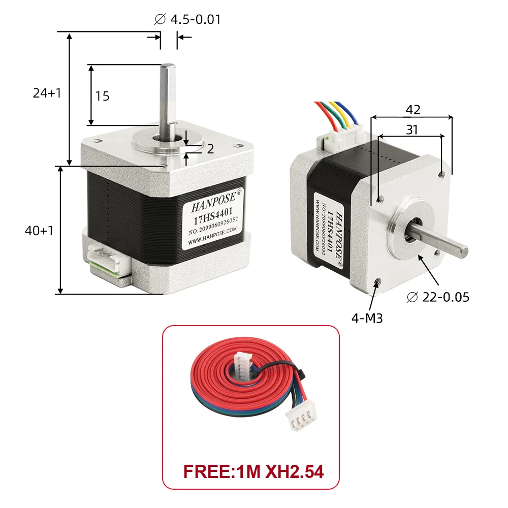 Шаговый двигатель NEMA17 17HS4401