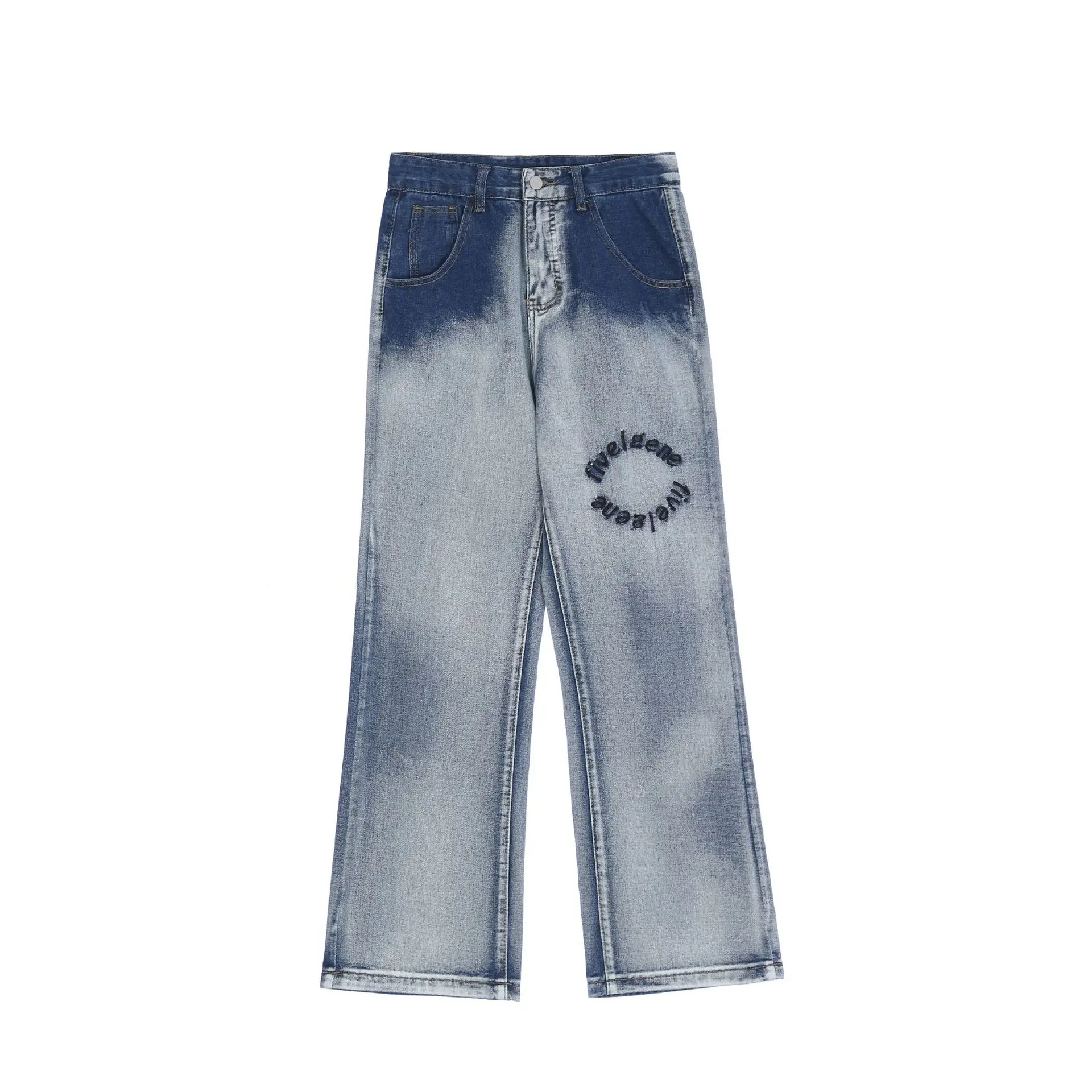 Four Seasons Men's Trousers VIBE Style High Street Loose Straight Y2k Denim Trousers Men's and Women's Same Style INS Hot Sale