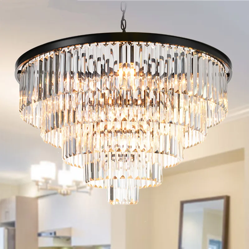 

Modern Crystal Chandeliers Home Decor Luminaria Luxury Black Chandelier Lighting for Living Room suspension luminaire