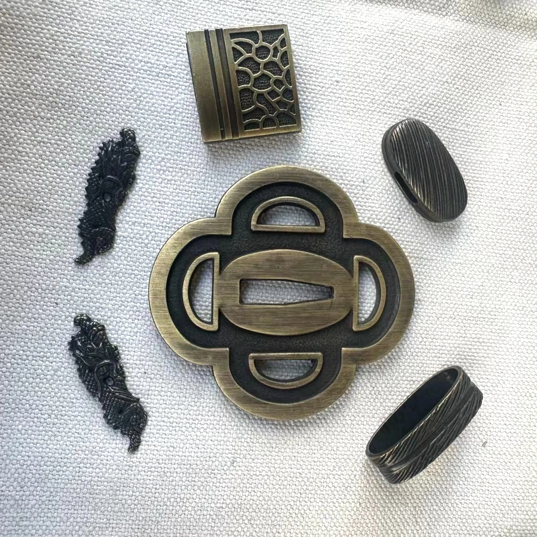 Прочный Набор меча фитинга лезвия защиты Tsuba Кашира фучи менуки вырезать для Kataba