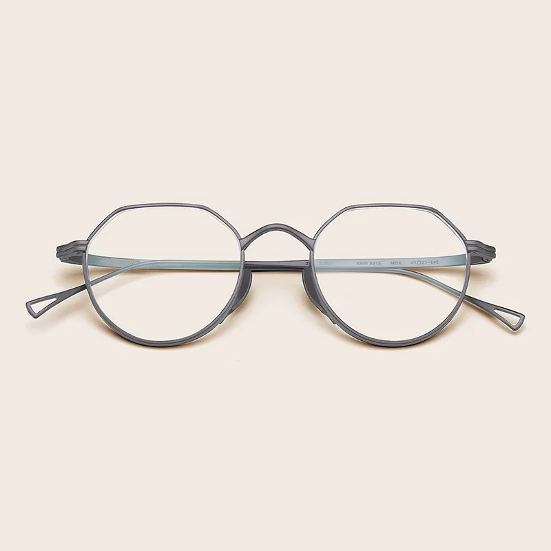 Японские очки ручной работы из чистого титана оправа для мужчин многоугольные